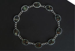 Necklace - cast resin / stone / silver